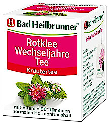 Rotklee-Wechseljahre-Tee von Bad Heilbrunner ... mit Rotklee, Grntee, Melissenblttern, Zitronengras und Lavendelblten
